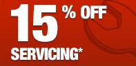 15% off all servicing prices