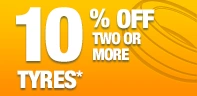 10% off two or more tyres