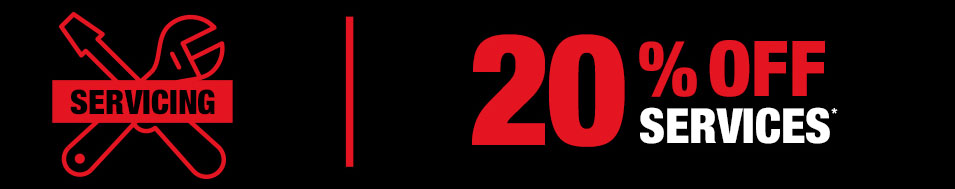 20% off all servicing prices