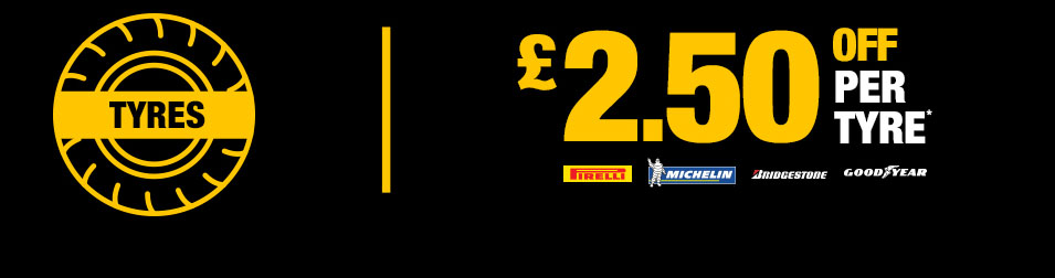 £2.50 off per tyre