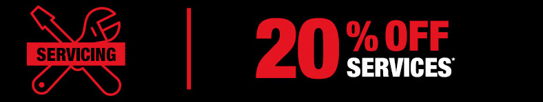20% off all servicing prices