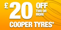 20% extra off all displayed Cooper All Season tyres