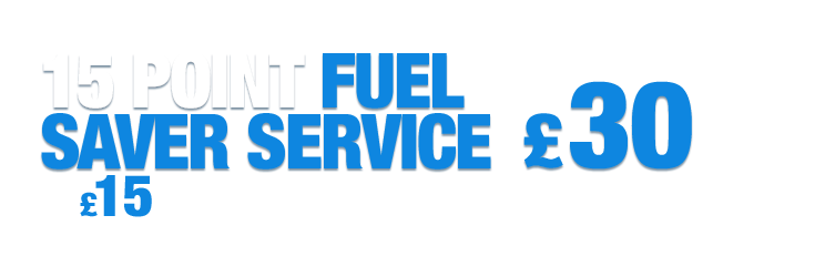 15 Point Fuel Saver Service only £15 when booked with any Short or Master service.
